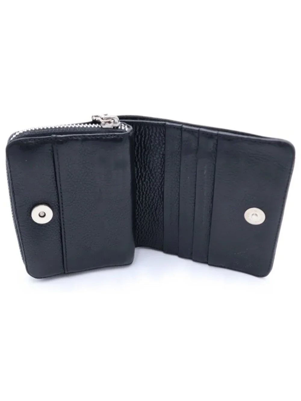 Chrome Hearts SQ Zip Bill Square Zip Leather Wallet Black